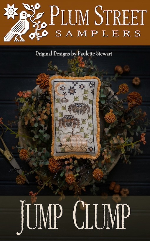 Jump Clump Cross Stitch Pattern Spider Halloween Sampler Seasons Primitive