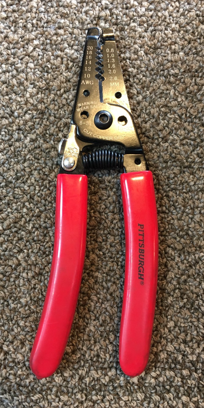 Pittsburgh 98410 7" Wire Stripper, Cut Copper Only, Red Rubber Handles