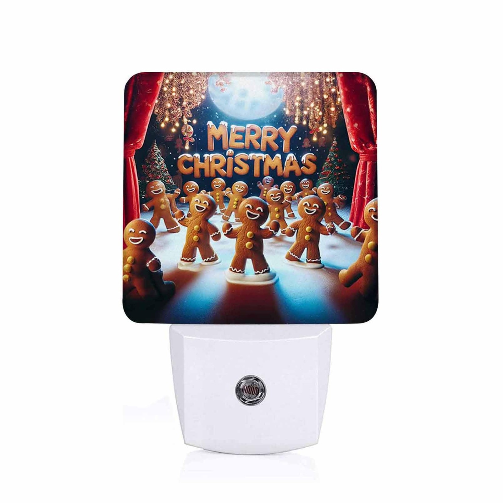 LED Night Light Lamp with Smart Sensor Dusk to Dawn Sensor,Christmas Gingerbr...