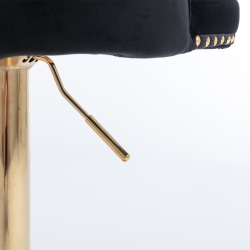 Golden Swivel Velvet Barstools Adjusatble Seat Height From 25-33 Inch Black