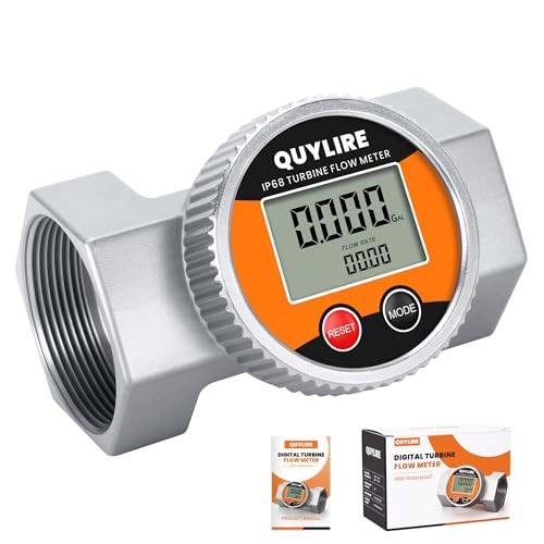Waterproof 2 Inch Water Flow Meter, 16-160 GPM Digital Inline Fuel Flowmeter