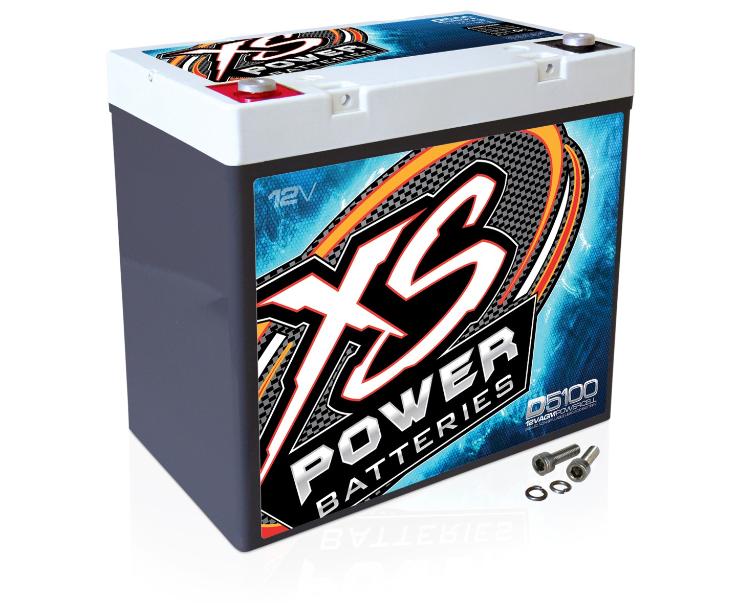 XS Power D5100 3100 Amp AGM Power Cell Car Audio Battery + Terminal Hardware