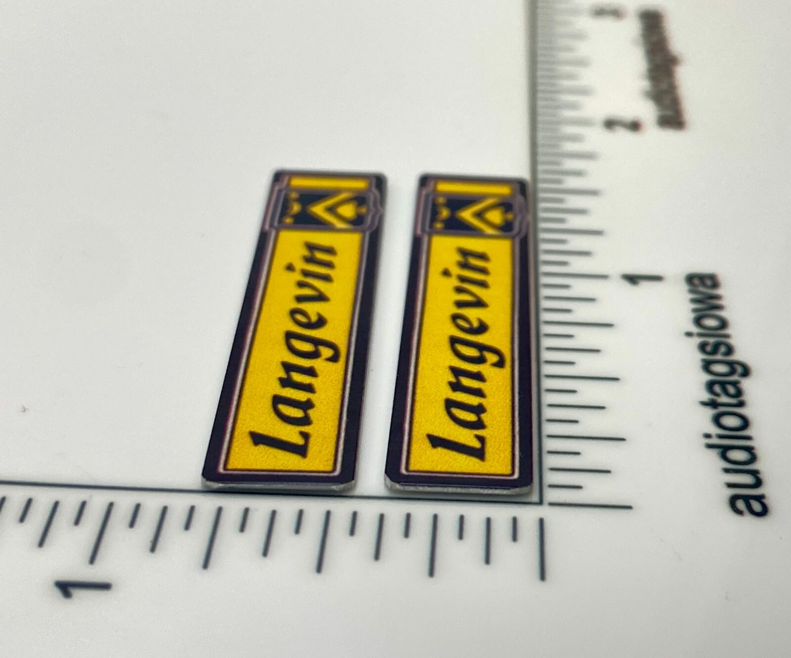 Langevin Custom Made Aluminum Amplifier Badge Pair