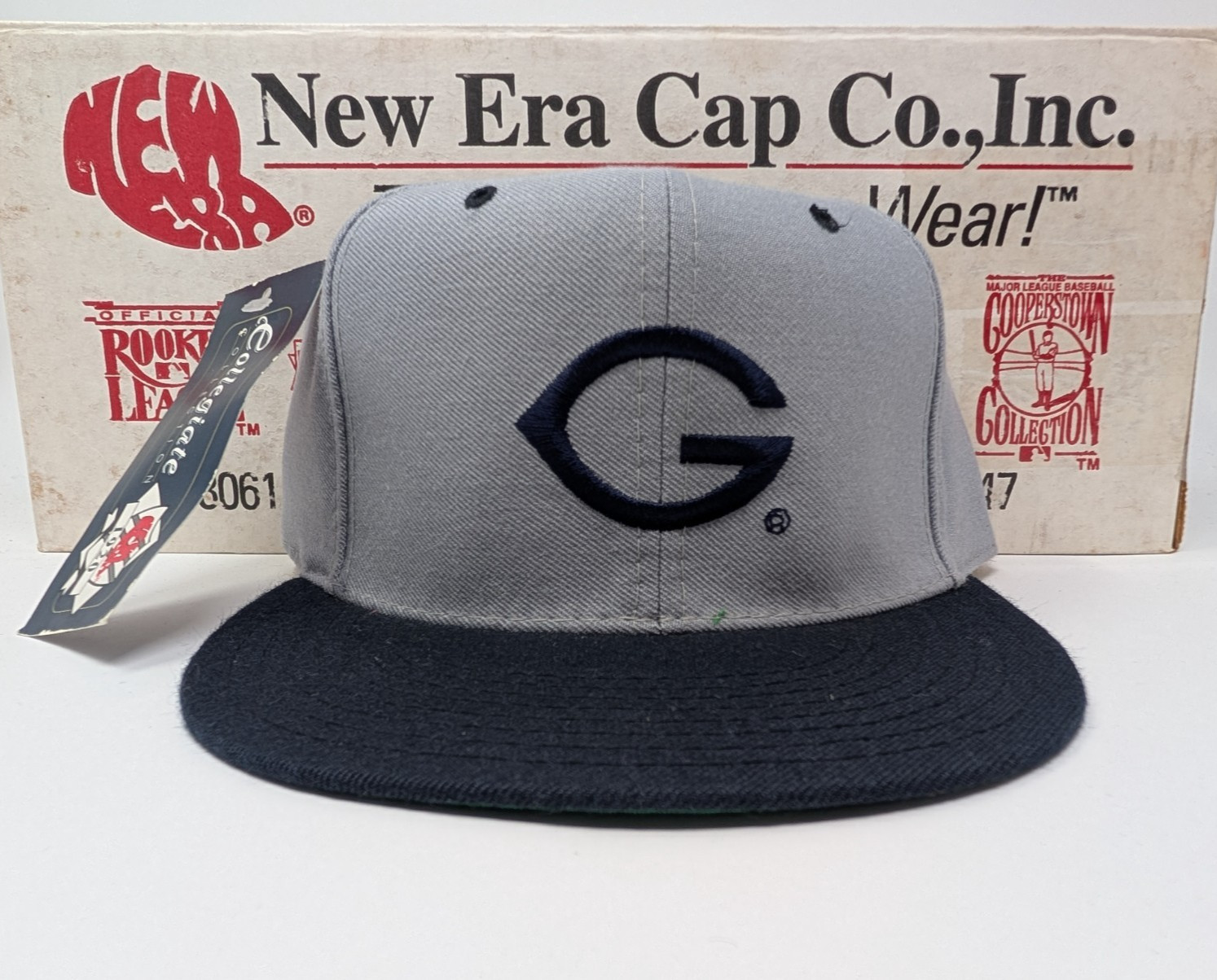 VINTAGE Georgetown Hoyas Hat Cap Fitted 7 3/8" NCAA Plain Logo New Era Pro 90s