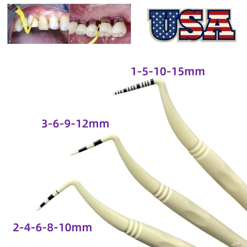Perio Probe Dental Periodontal Implant Depth Measure Flexible Explorer Scaler