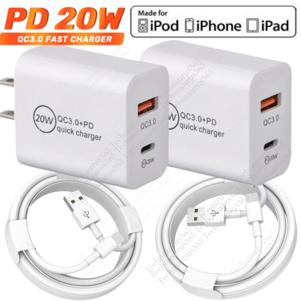 Fast Wall Charger Block PD 20W Power Adapter For iPhone 13 12 11 8 7 XR iPad LOT