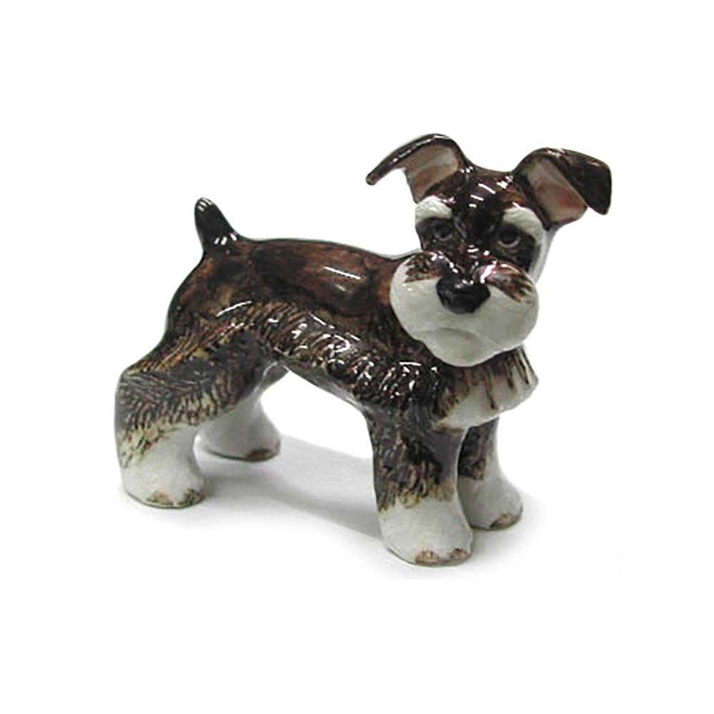 Northern Rose Schnauzer Dog Animal - Home Decor - Miniature Porcelain Figurine