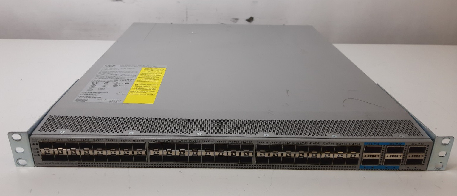 Cisco Nexus 92160YC 54 Port 25 Gigabit SFP28 Switch 4x 100Gig N9K-C92160YC-X