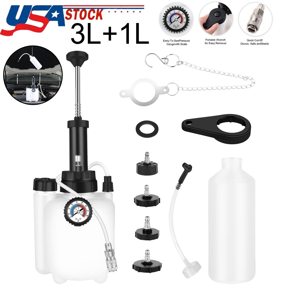 3L+1L Pressure Brake Clutch Fluid Bleeder Bleeding Car Bleed Oil Bottle Tool Kit
