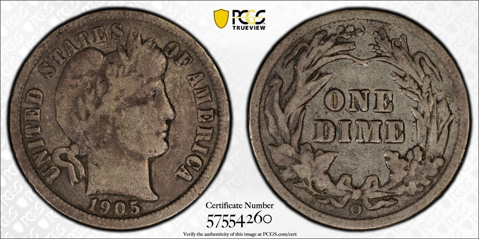 1905 O Barber Dime  PCGS VG 10  Wholesome Original w/ Nice Eye Appeal