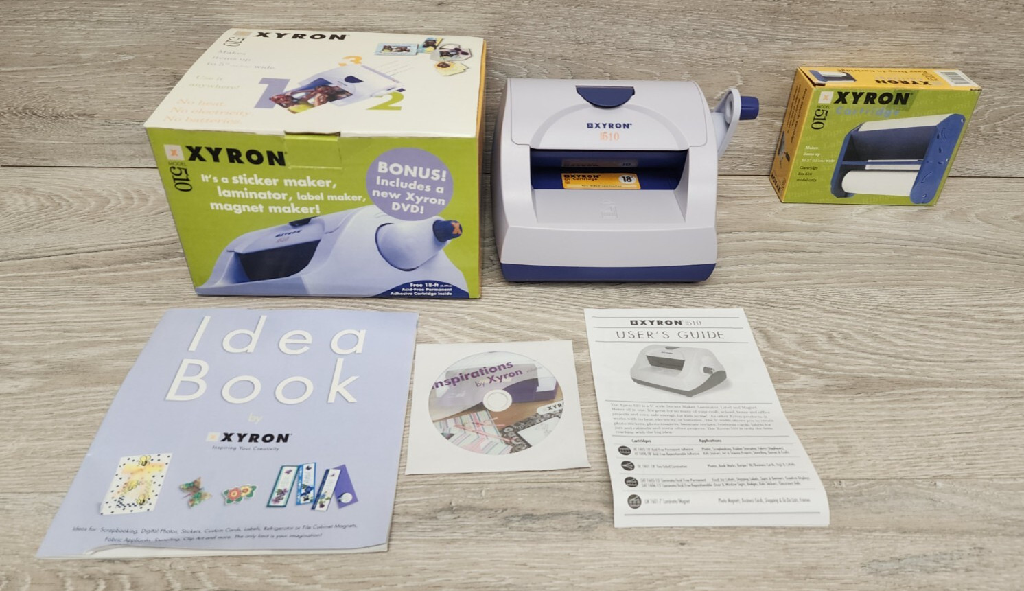 Xyron Model 510 Creative Station Sticker Maker Laminator Machine With Extra Cart
