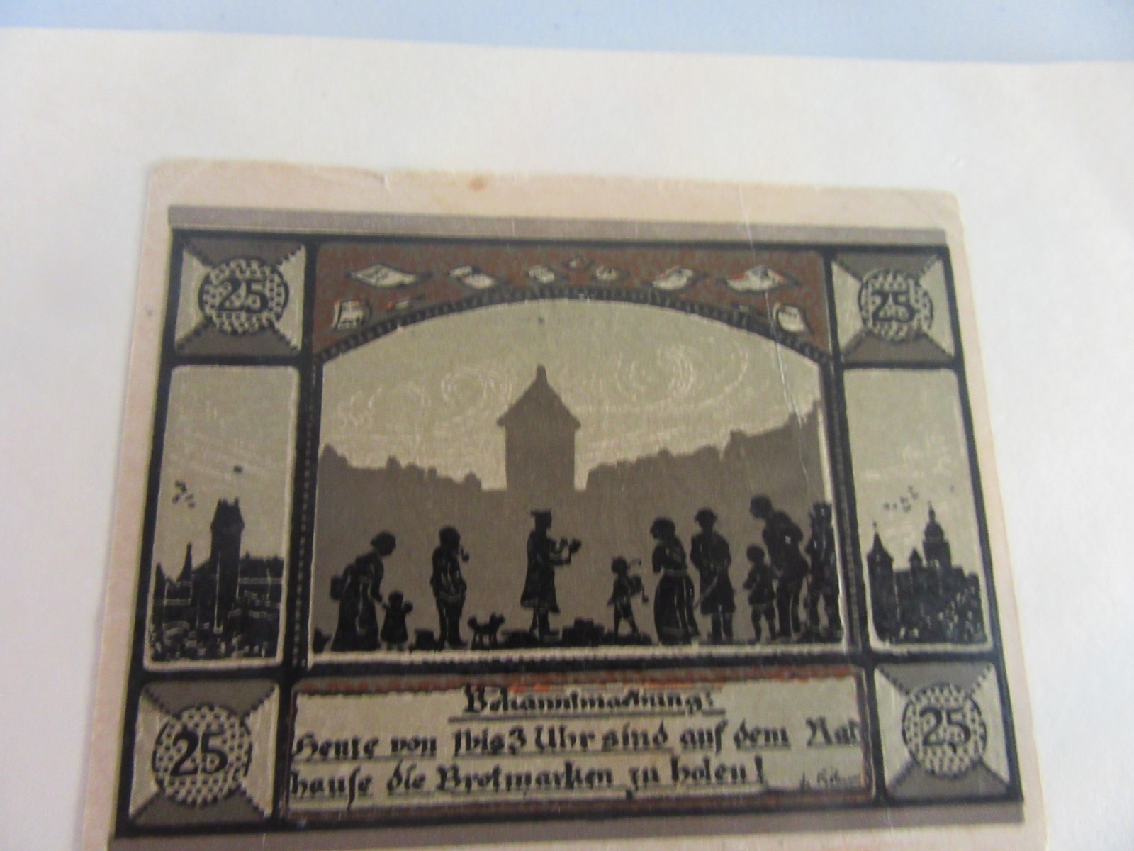 German Notgeld 25pf Note City Of Mainbernheim-Circulated Condition 1921 Issue