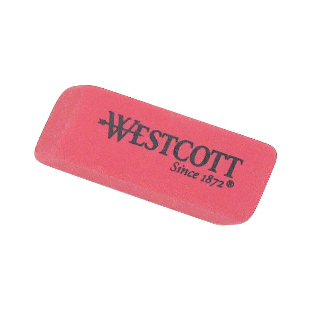 WESTCOTT 14613 Block Eraser,Red,PK3 41N586