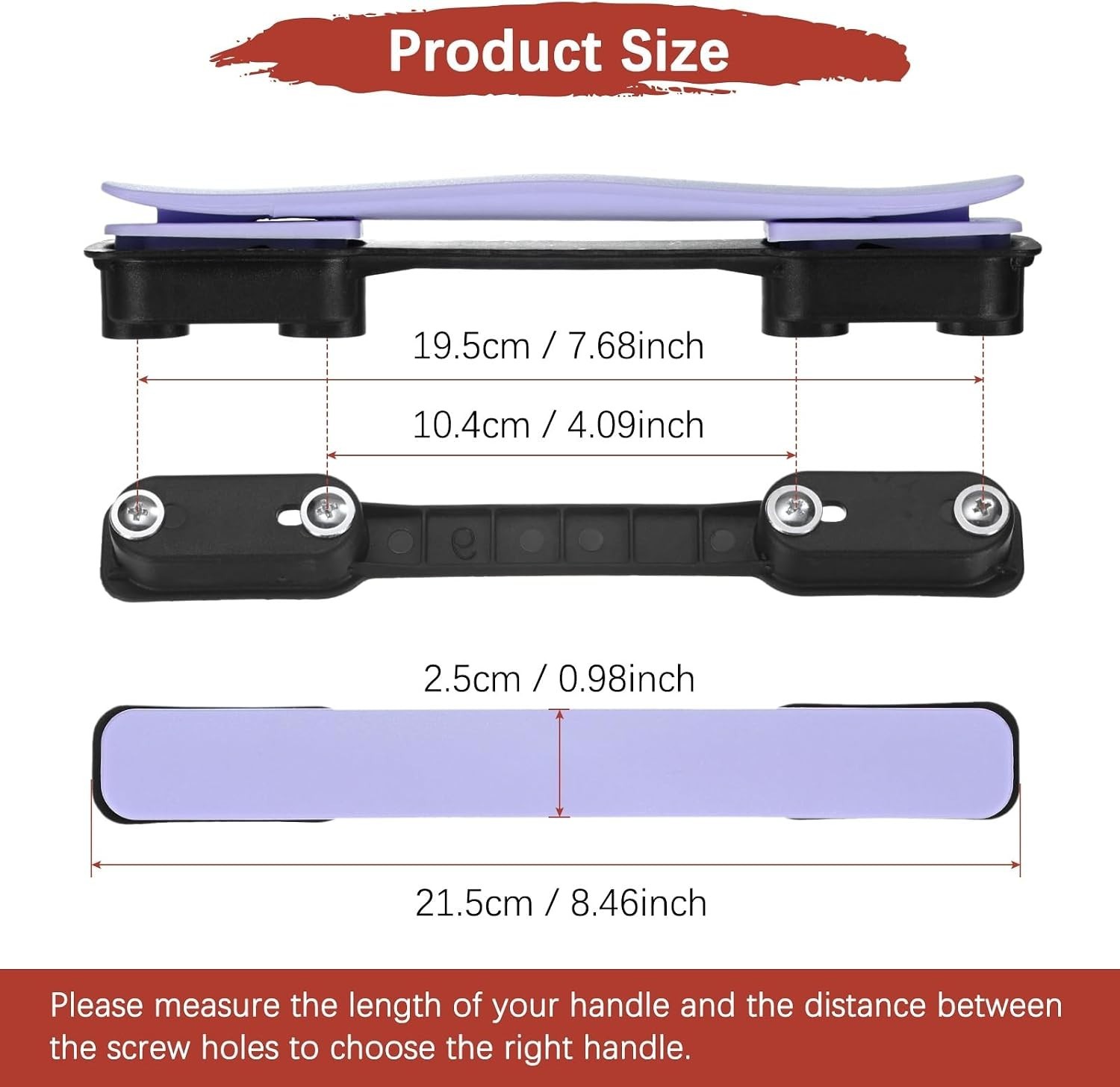 Luggage Replacement Handle [2PCS] -Plastic Handle Grip Carry Strap with Screw...