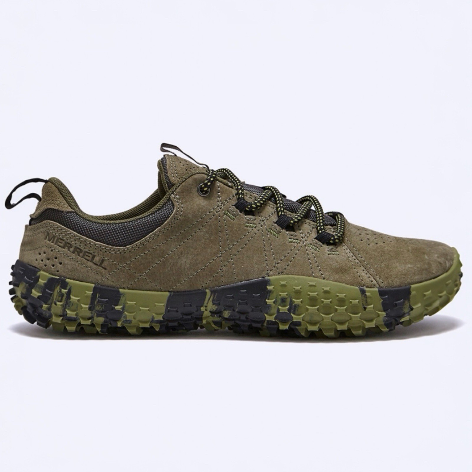 Merrell Wrapt Leather Barefoot Shoes Men Minimalist Sneakers Olive Green