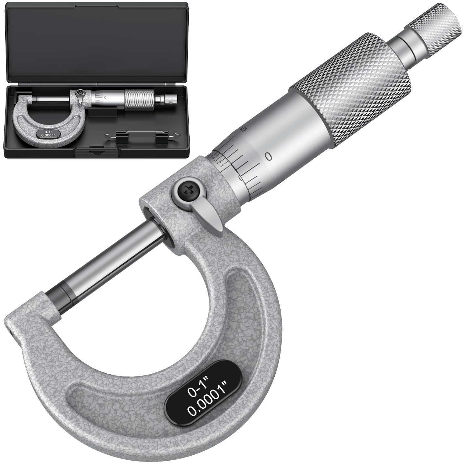 Precision Outside Micrometer 0-1" with 0.0001" Graduation, Alloy Machinist Tool