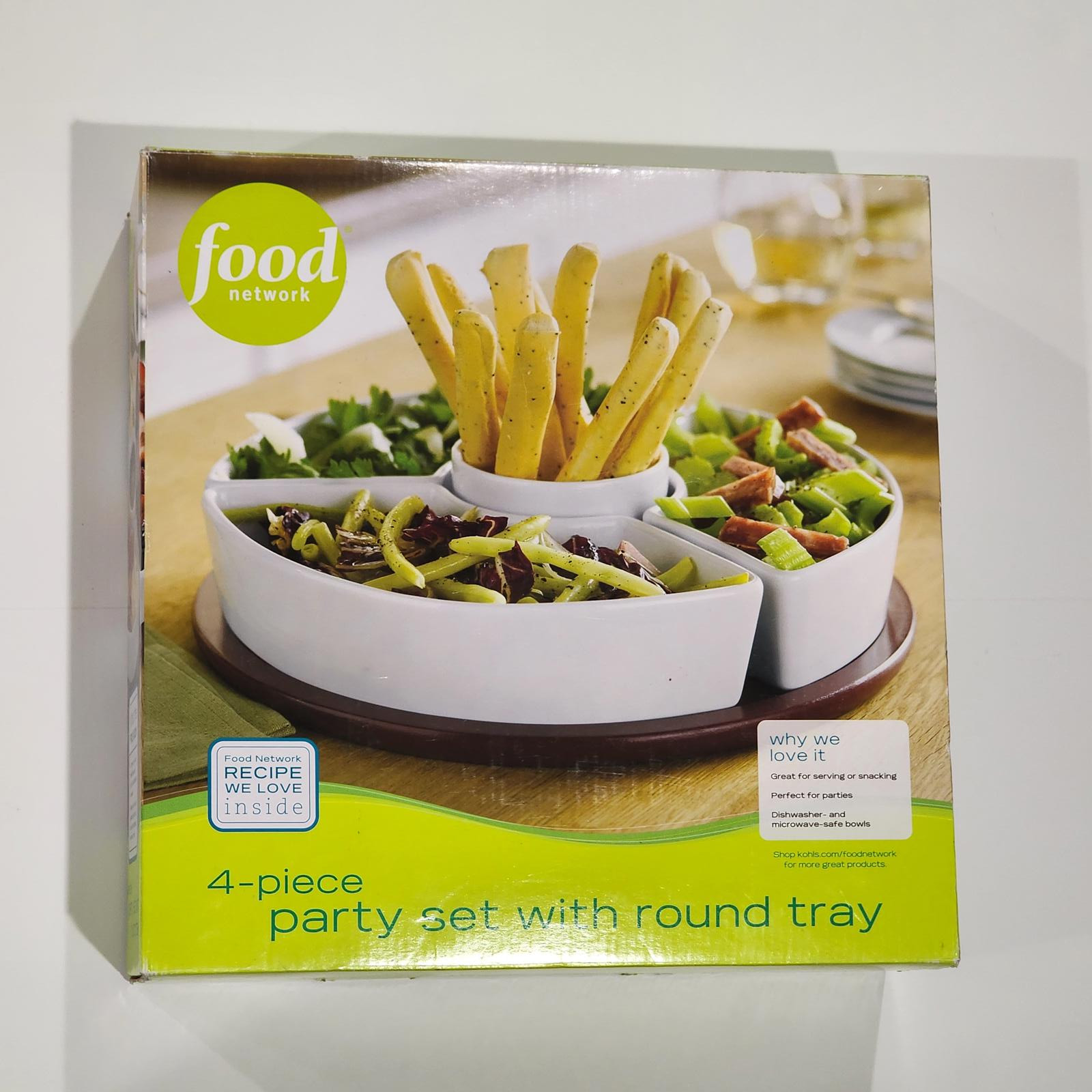 4 piece Party Set with round Tray