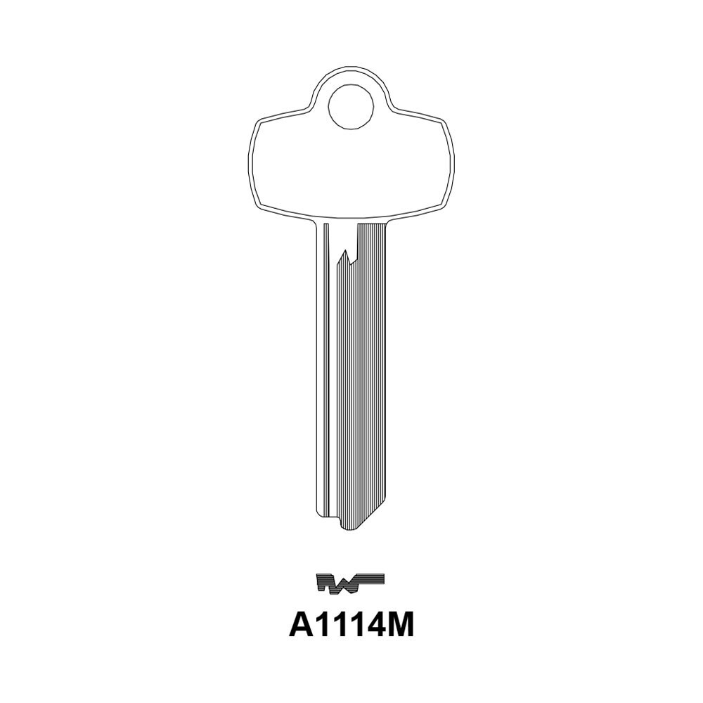 A1114M, 1A1M1 Key Blank 6-Pin Nickel
