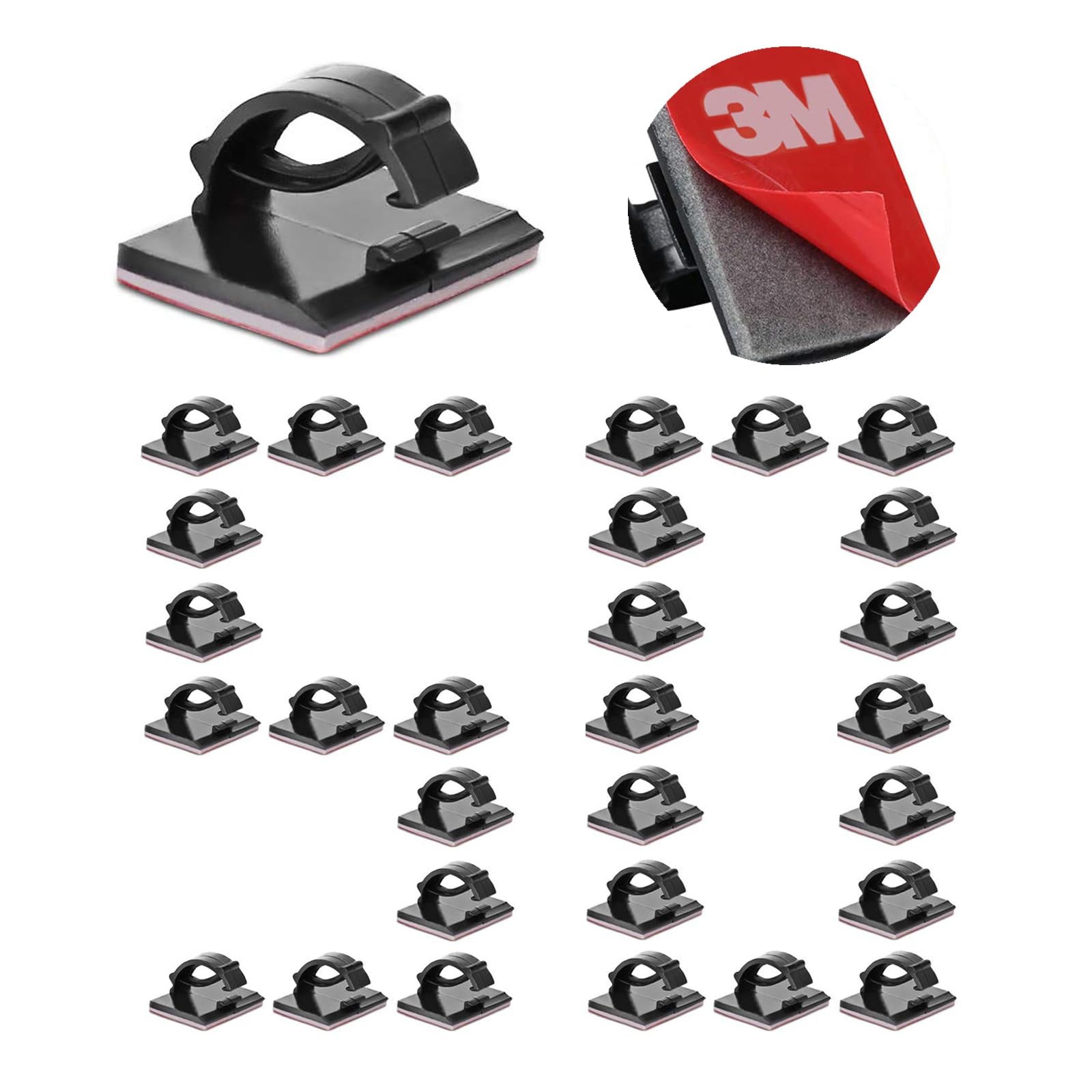 50 Pcs Self Adhesive Cable Clips Cord Organizer Wire Holder Clamp for Desk
