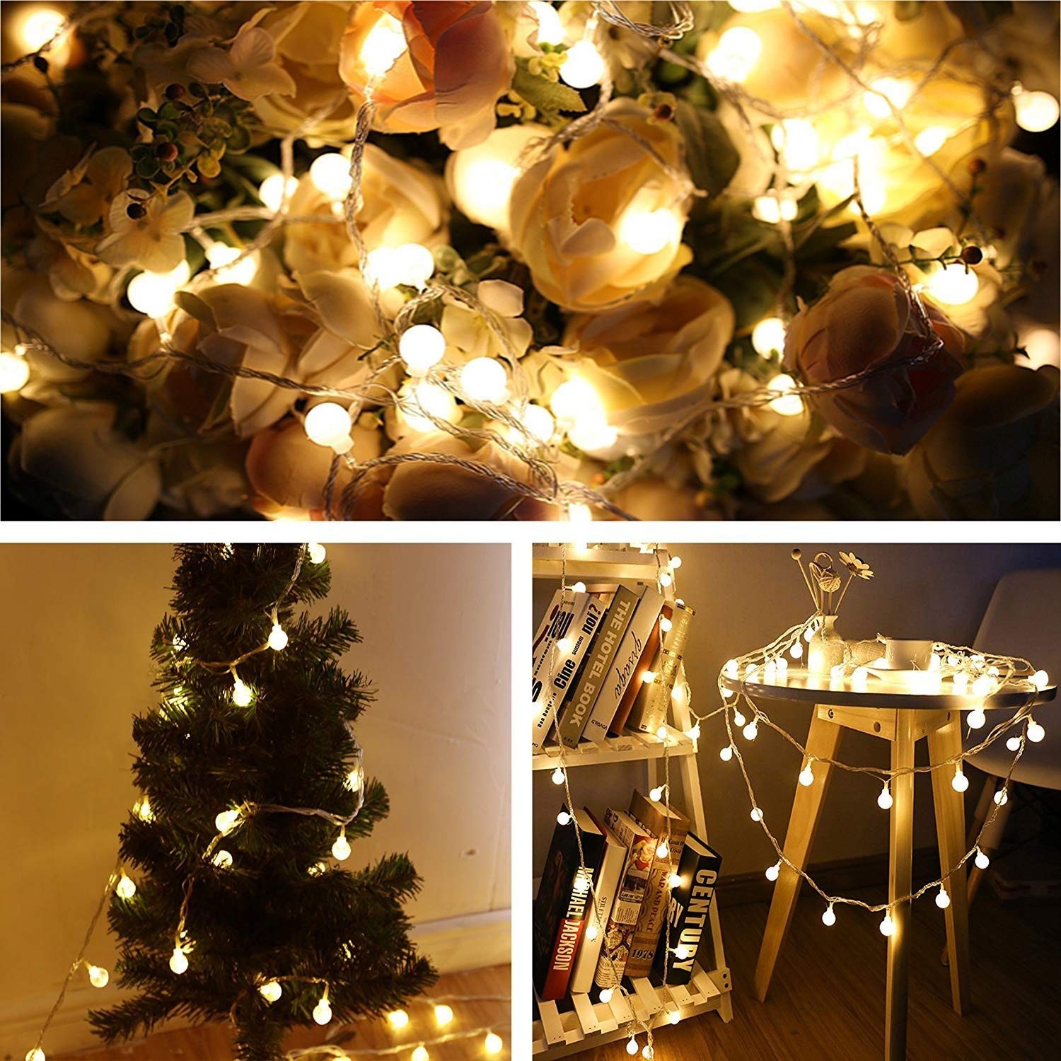 Globe USB String Lights, 20ft 40 LED Globe USB Powered Fairy Lights Warm Whit...