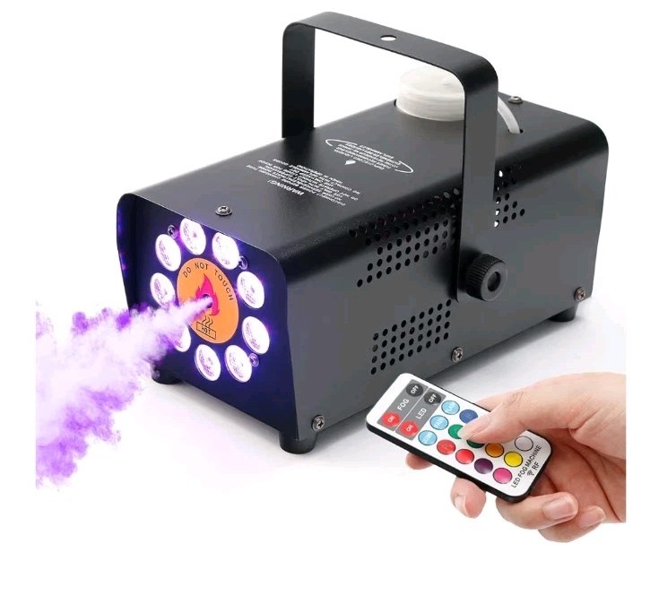 TCFUNDY Fog Machine with 9 LED Lights, 500W.Smoke Machine with 12 Color Lights