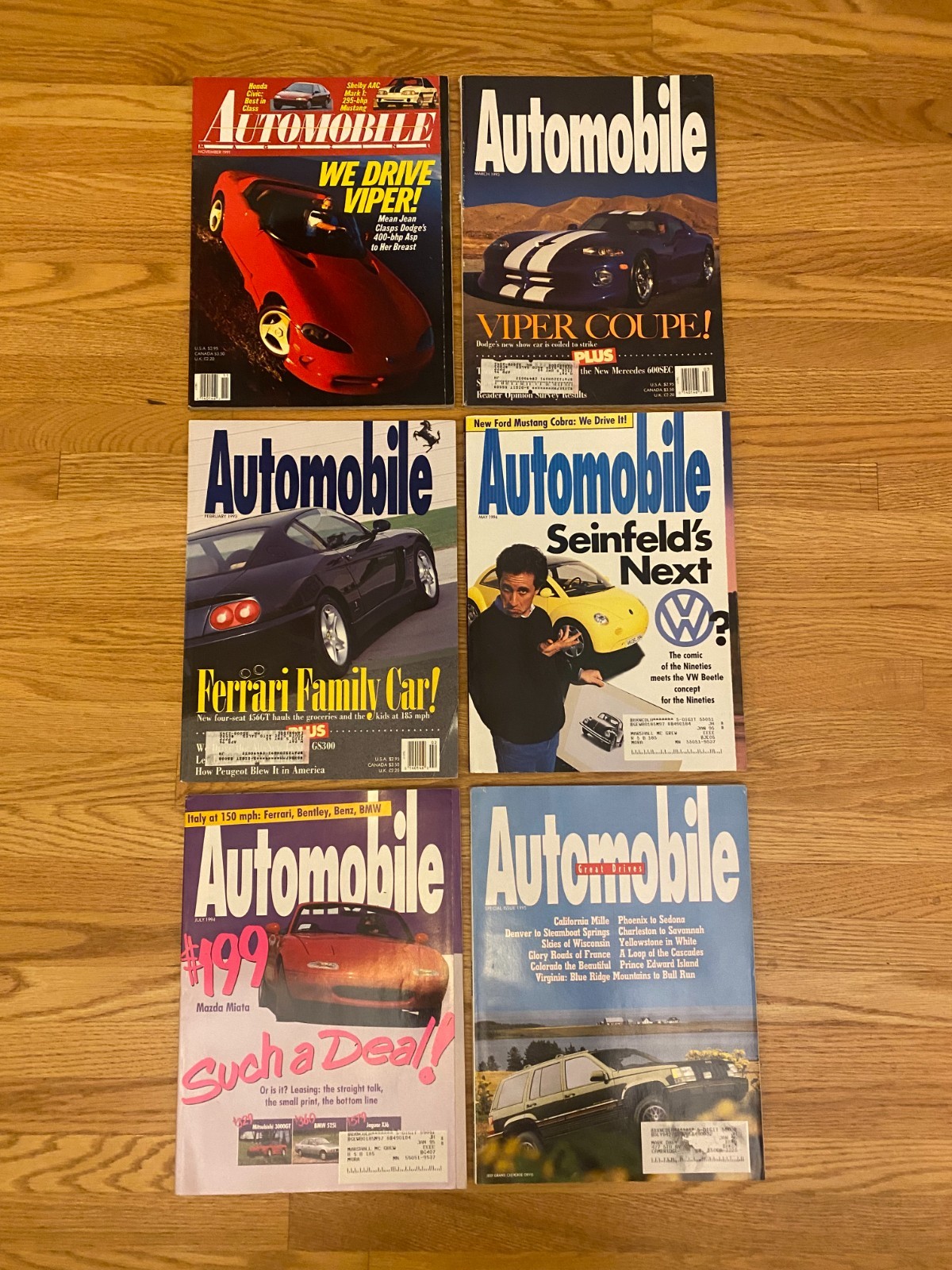 Lot of 6 Automobile Magazine Nov 1991 Feb March 1993 May July 1994 Special 1995