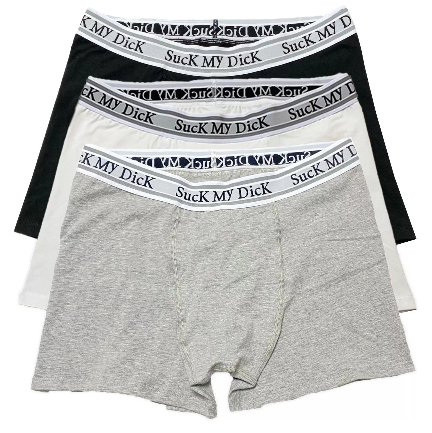 THUG CLUB SUCK MY DICK BOXER BRIEFS SIZE S M L BLACK GREY WHITE