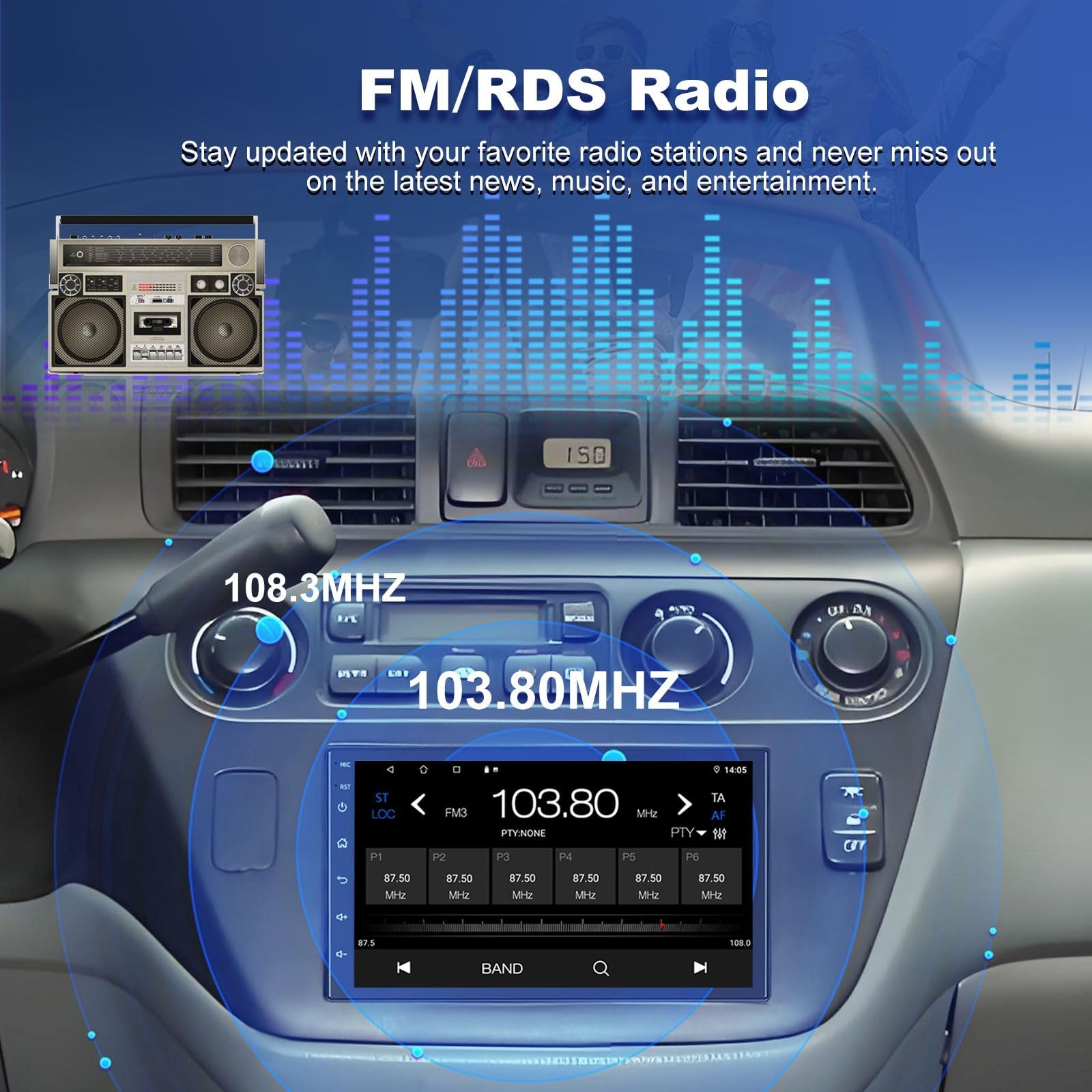 4+64G Car Radio for Honda Odyssey 1995-2004 with Carplay & Android Auto, 7 In...