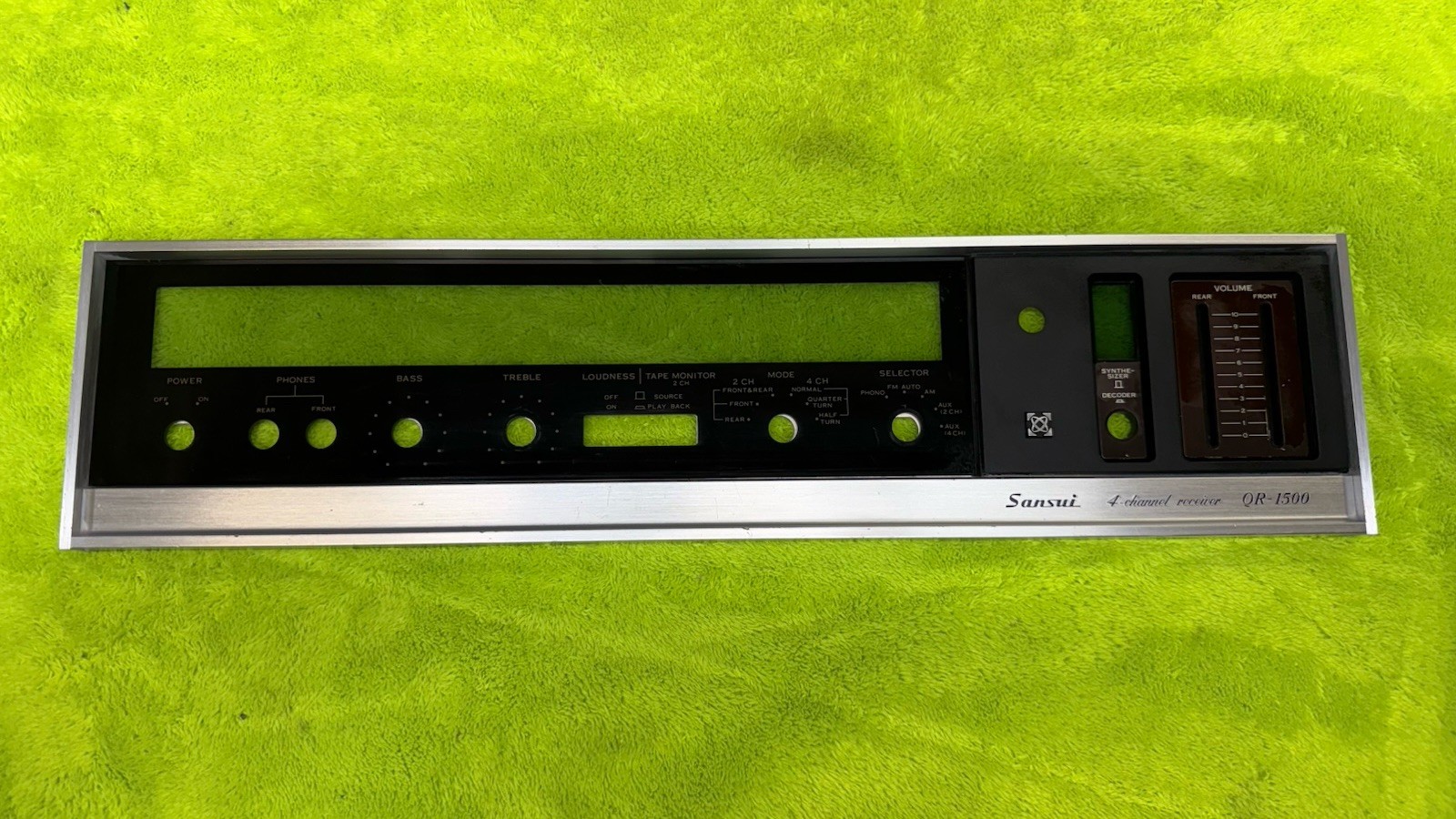 SANSUI QR-1500 4 CHANNEL RECEIVER FRONT PLATE ONLY SEE PICS OEM ORIGINAL 🔥