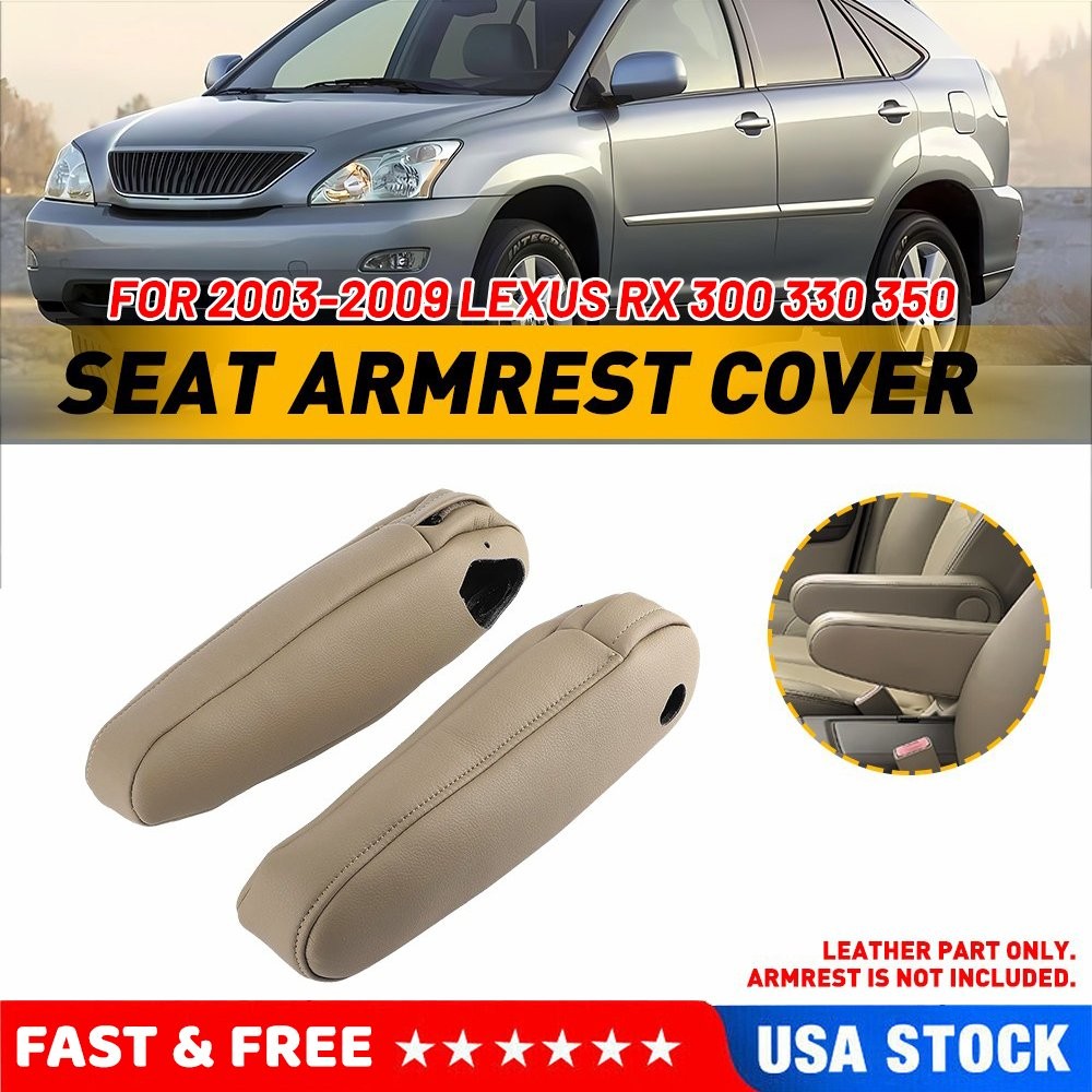 2xFront Seat Armrest Cover For Lexus RX 300 330 350 2003-2009 Beige Tan Leather