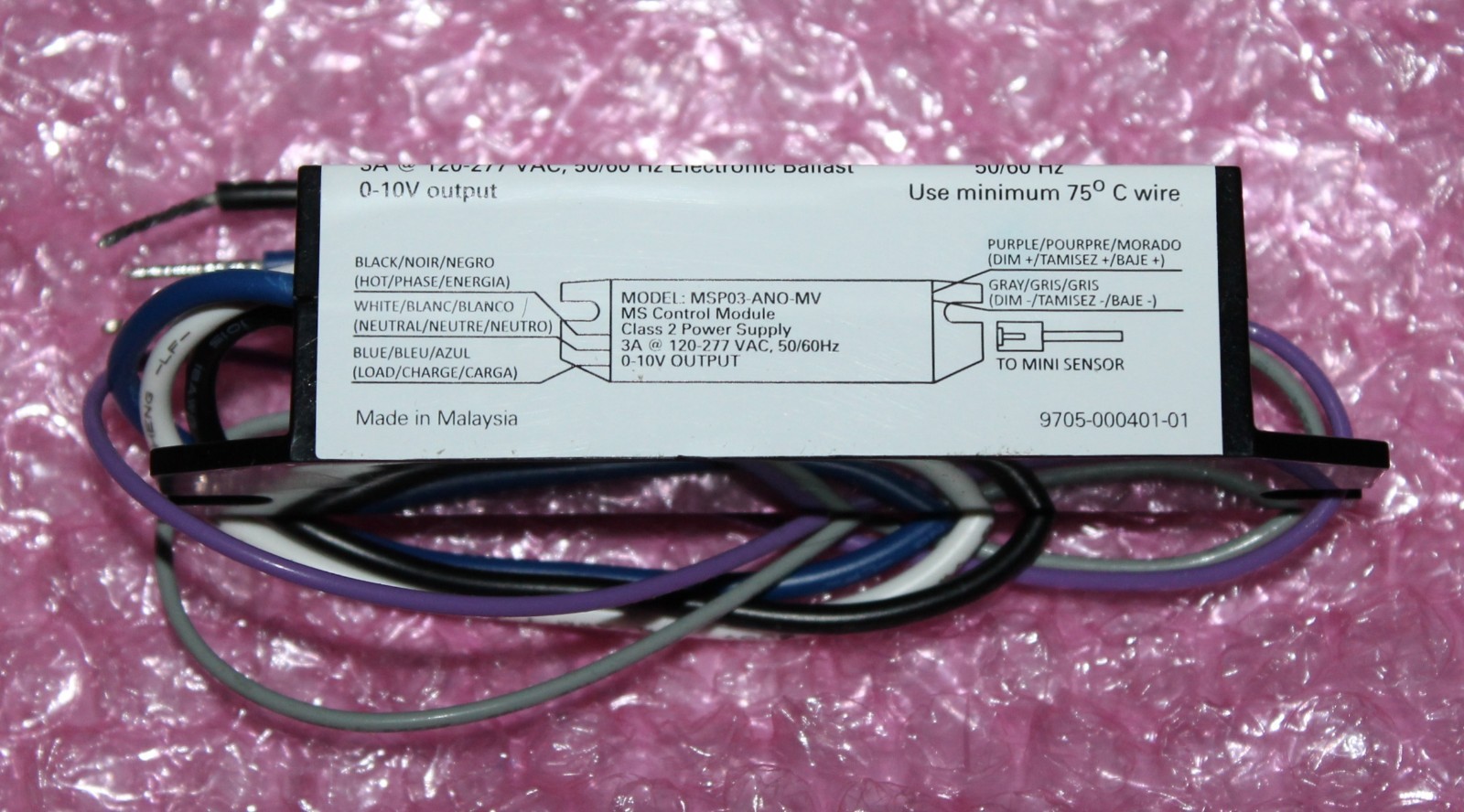 EATON MSP03 ANO MV 120 -277 VAC Input MS Control Module Power Supply Ballast