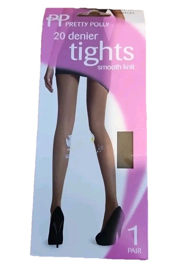 Pretty Polly Smooth Knit Tights 20 Denier Hosiery Chiffon M/L  New & Free P&P