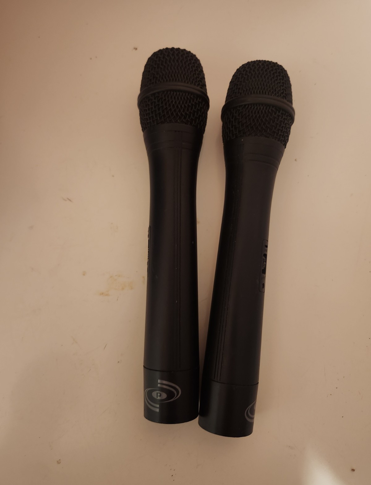 Pair (2) Black Handheld/Stand-Held Microphones for Karaoke Singing, Unbranded