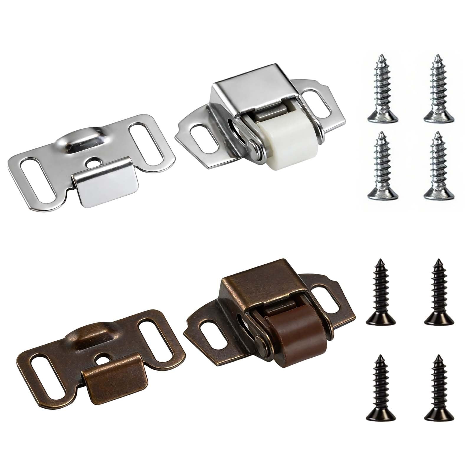 Mailbox Replacement Roller Catch Latch - 2 Packs RV Screen Silver and Black