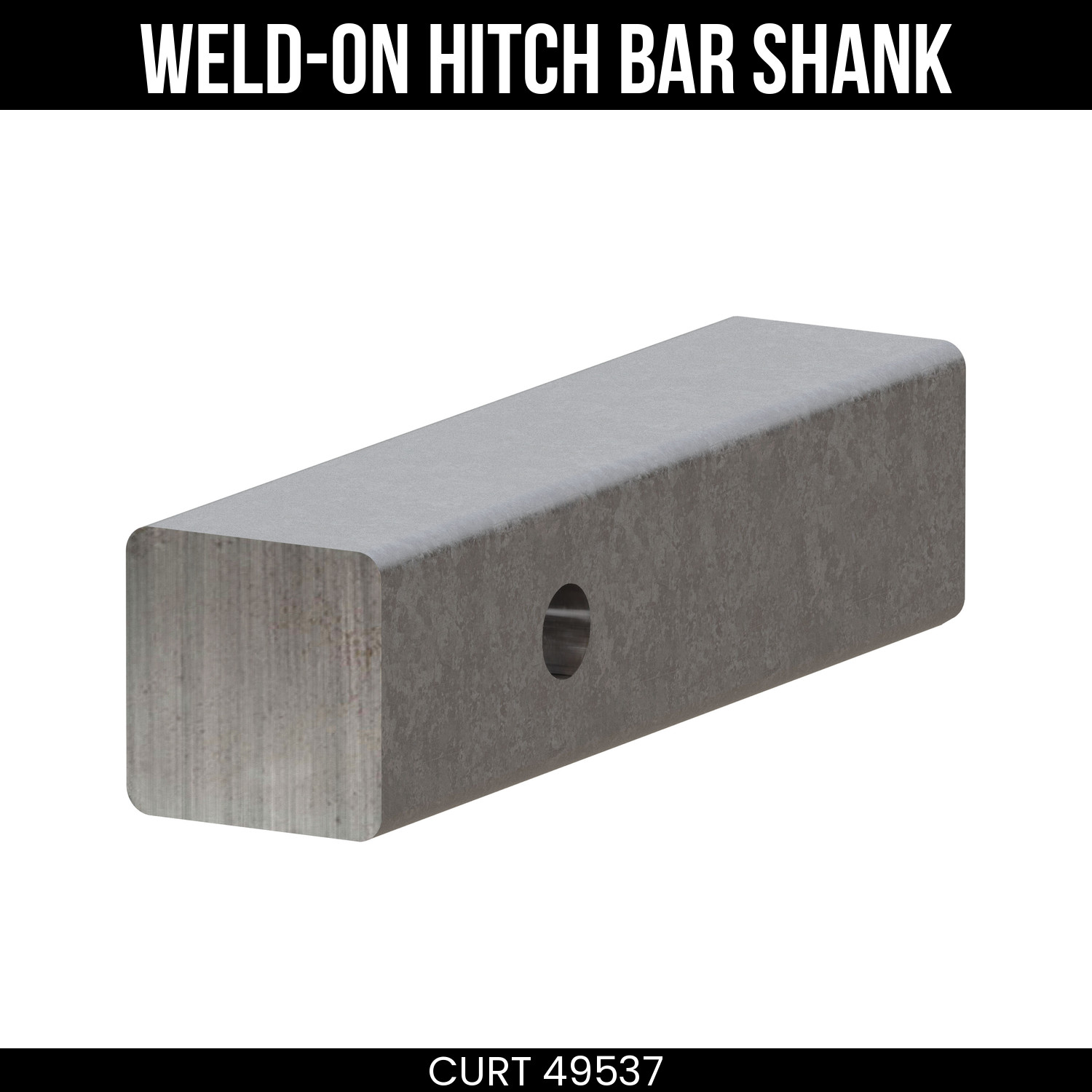 CURT Weld On Shank 2 In x 8 In Raw Steel Trailer Hitch Fabrication Part 49537