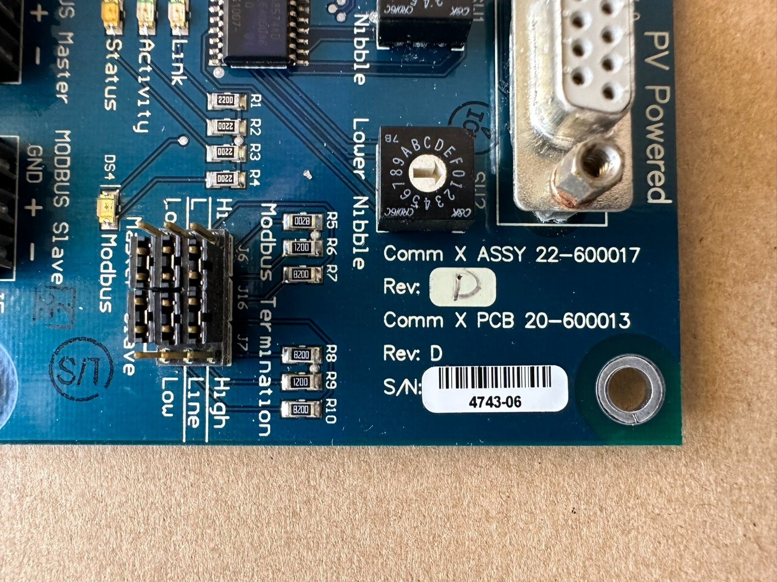 Photovoltaic PV Powered Comm x Assy 22-600017, Comm PCB 20-600013 Rev. D Module