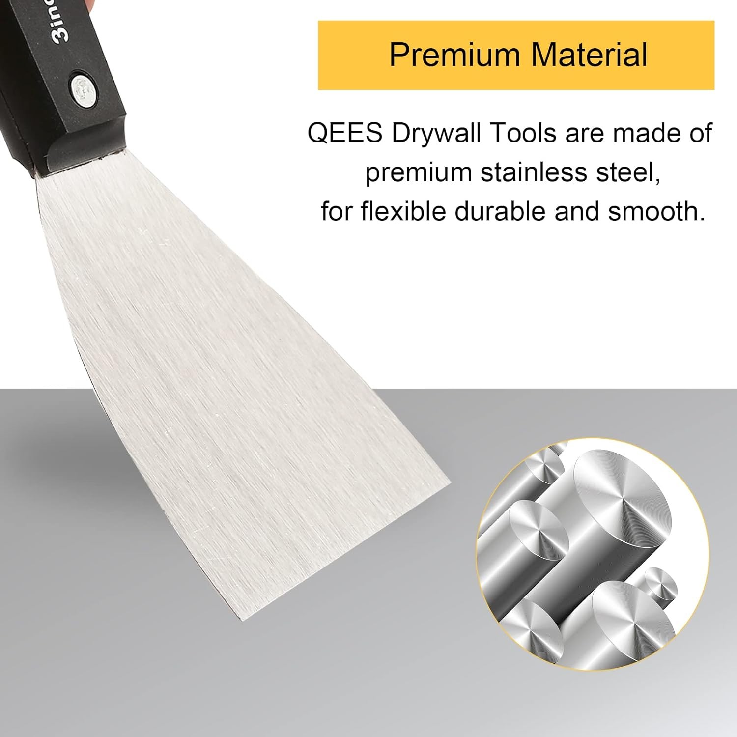 7 PCS Drywall Tools,Putty Knife Scraper Tool,Stainless Steel Paint Scraper Spack
