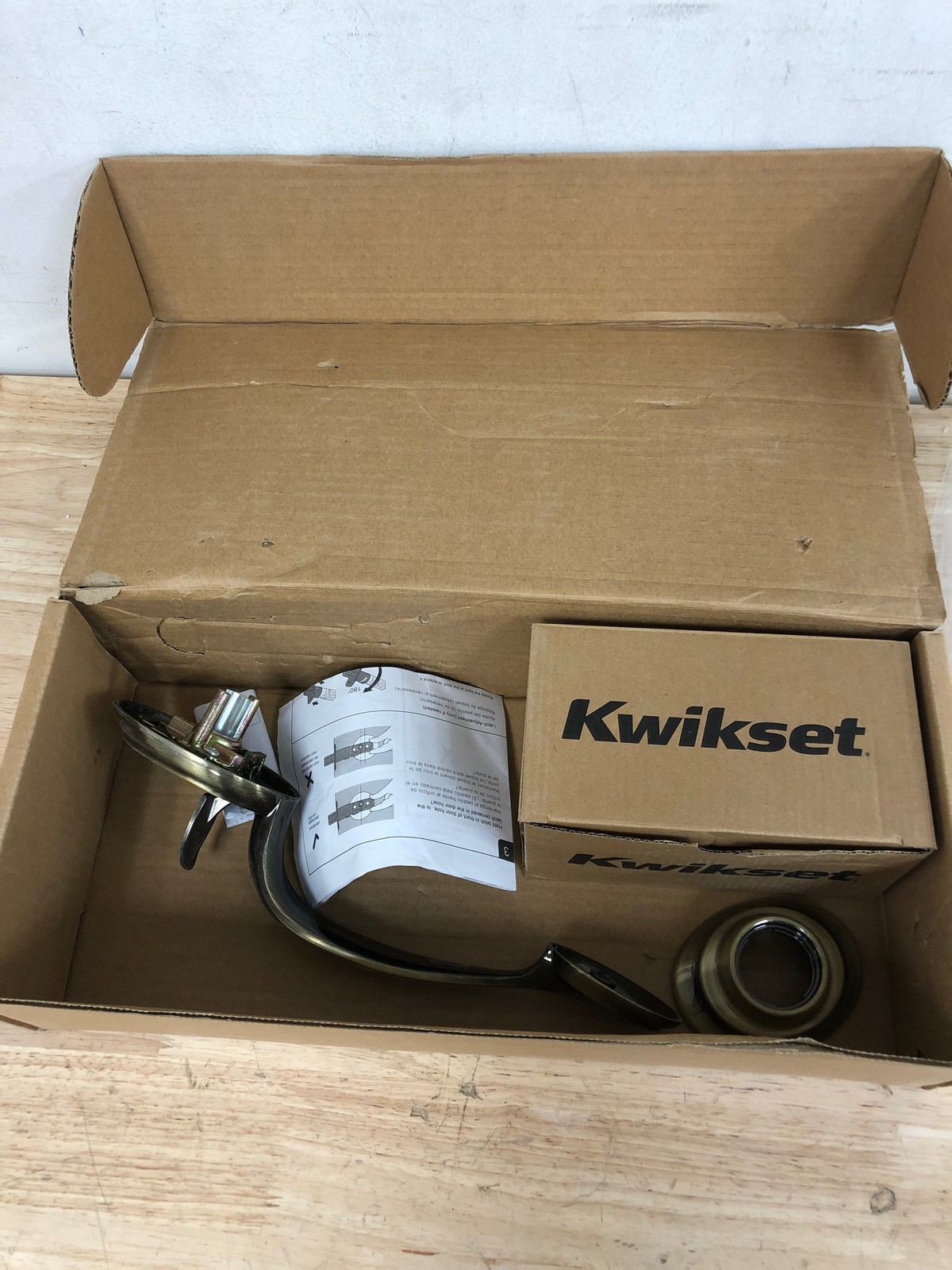 Kwikset Dakota 687DA-LIP-S SmartKey Exterior Handleset - Antique Brass