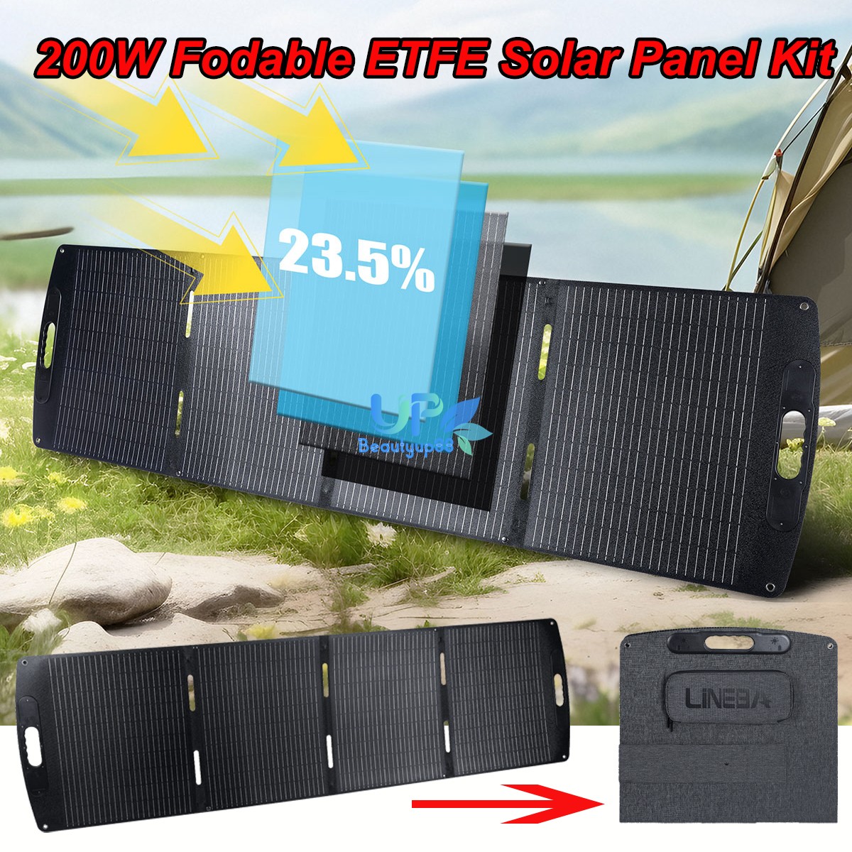 200W Solar Panel HIGH EFFICIENCY Portable Solar Suitcase Foldable Solar Panel
