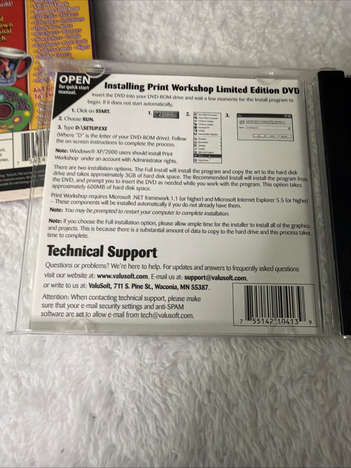 Print Workshop 2005 Limited Edition PC DVD-ROM ValuSoft Hemera Windows 98/2000XP