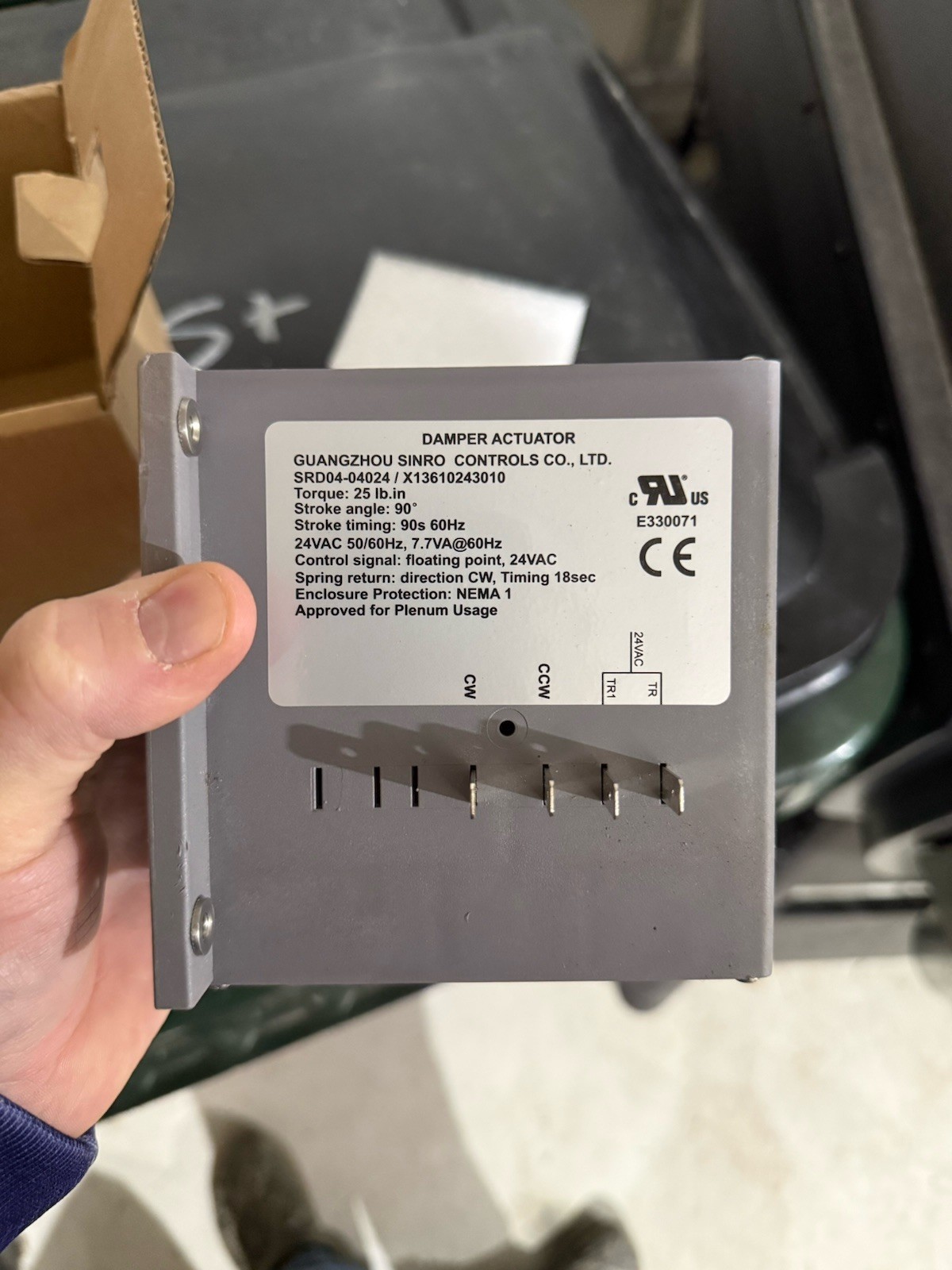 Trane OPR00064 Actuator damper