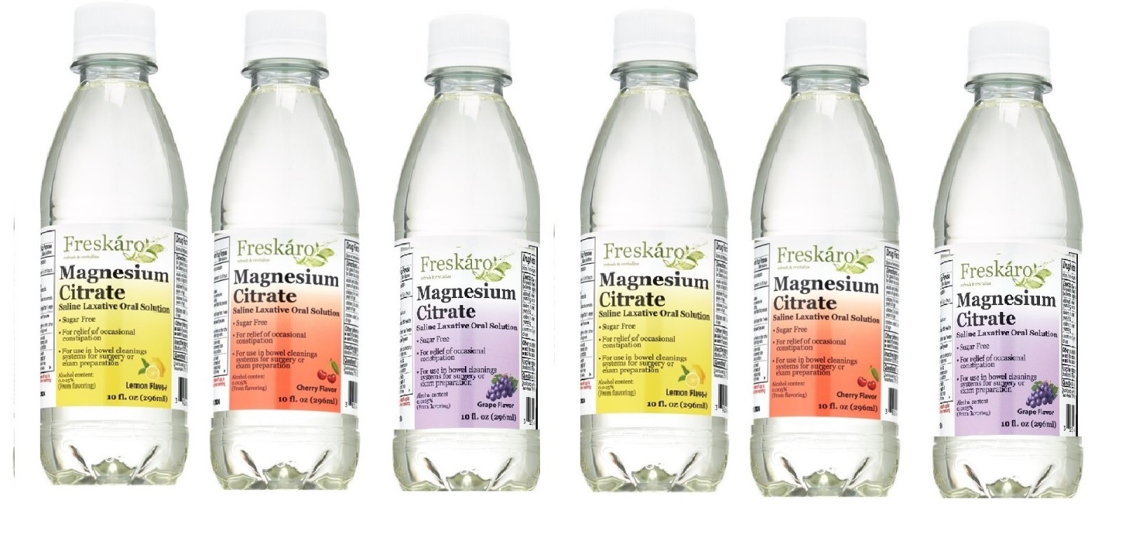 Magnesium Citrate Oral Laxative Multi 10-OZ 6-Bottles, EXP 02/28, Great Taste!