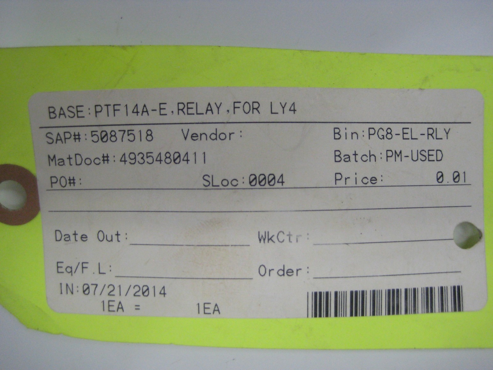 OMRON PTF14A-E RELAY 240V NSNP