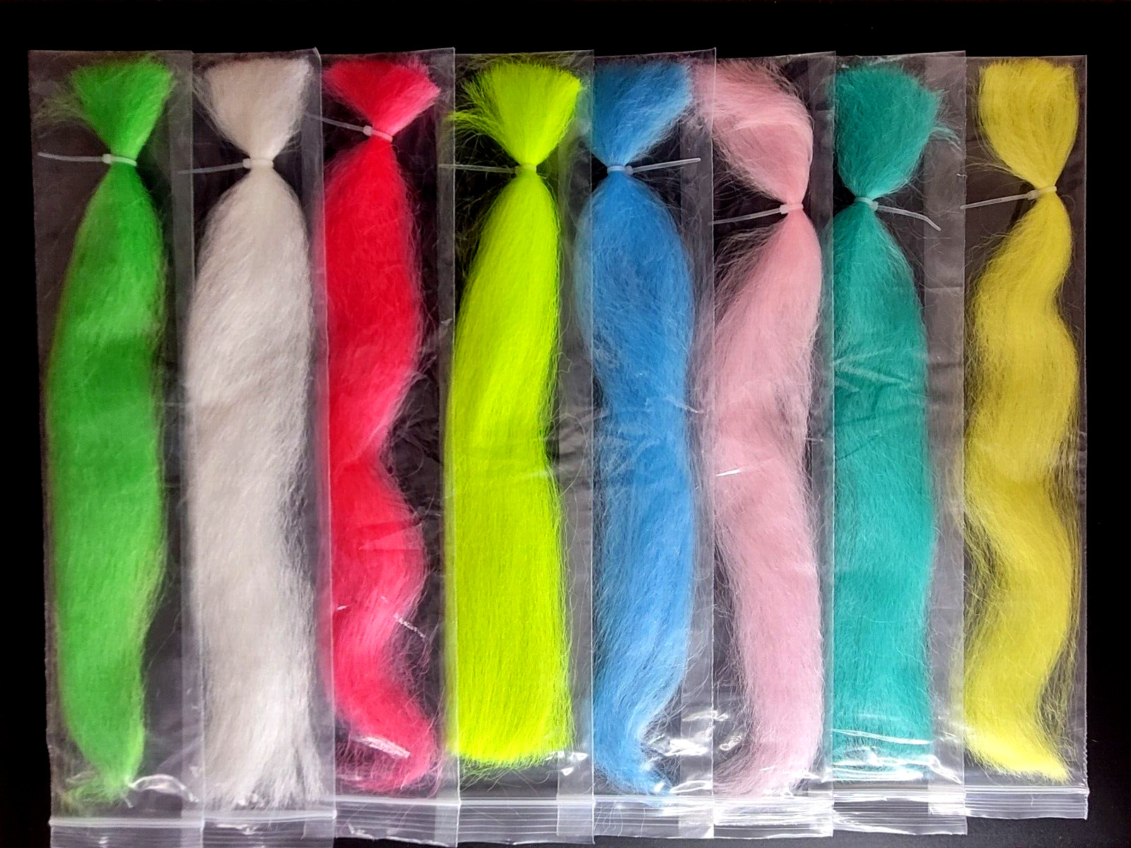 SEA FIBERS - GLOW IN THE DARK - 9 COLORS - Fly Tying Materials - 12 inch - NEW!