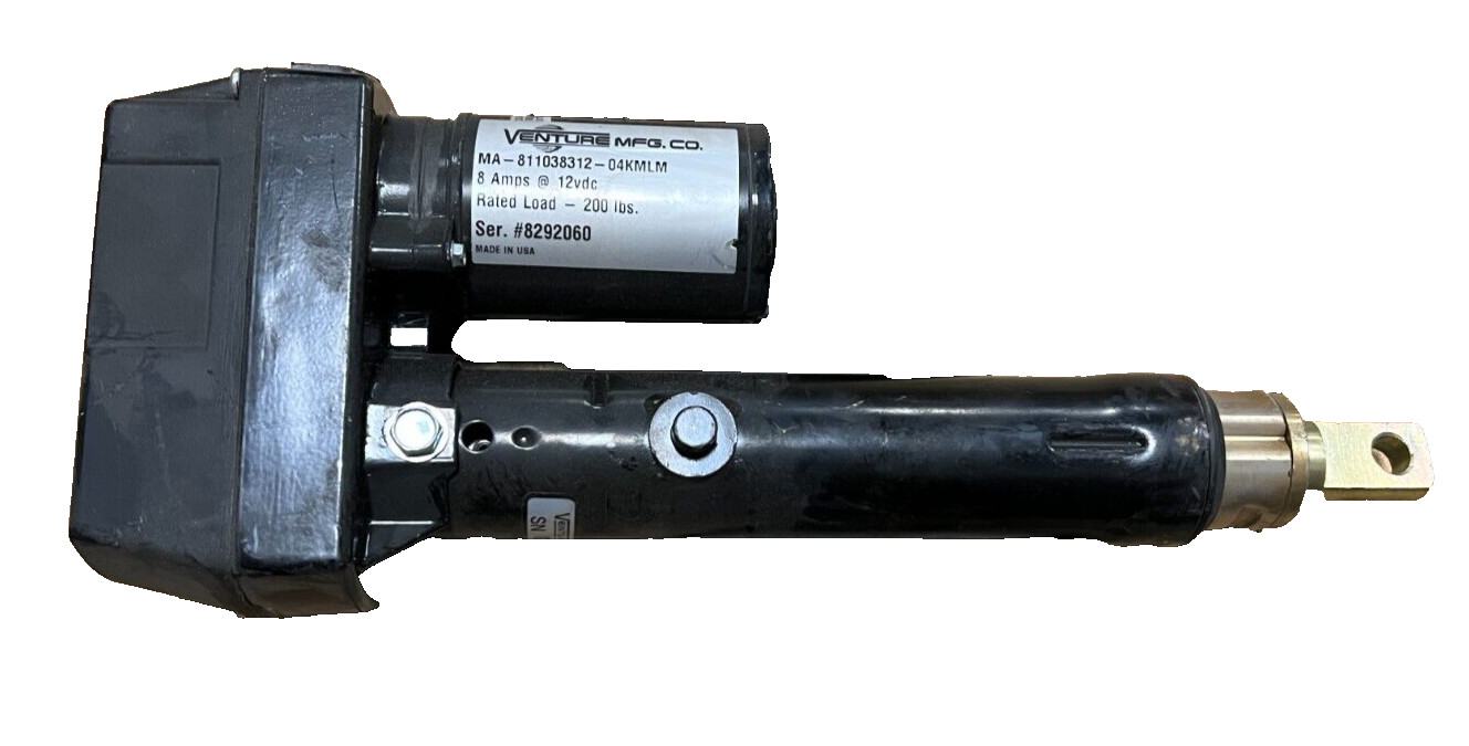 Venture Mfg. MA-811038312-04KMLM Linear Actuator 8Amps @ 12vdc S/N 8292060