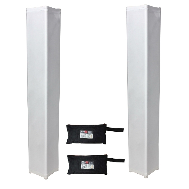 2 White PROX 6.56 FT Truss DJ Scrim Covers with Zipper Carrying Bags