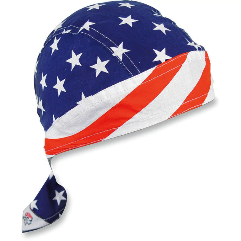 Zan Headgear Z476 Bandana Flydanna Cotton /Blue StarsANd Stripes IV Design Each