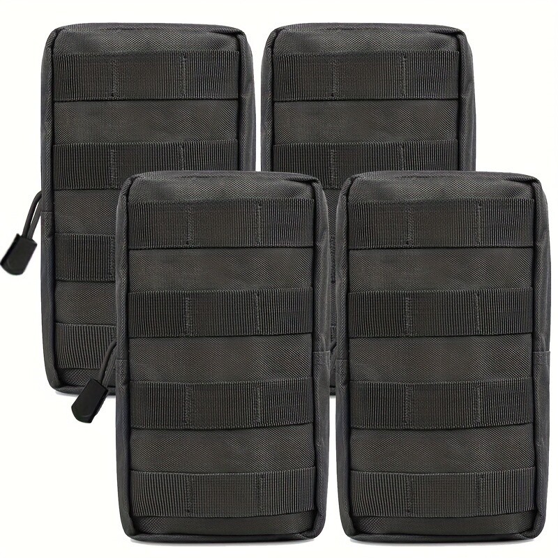 4-Pack Tactical Waist Packs For Hiking Outdoor Sports Zipper Nylon EDC Pouches