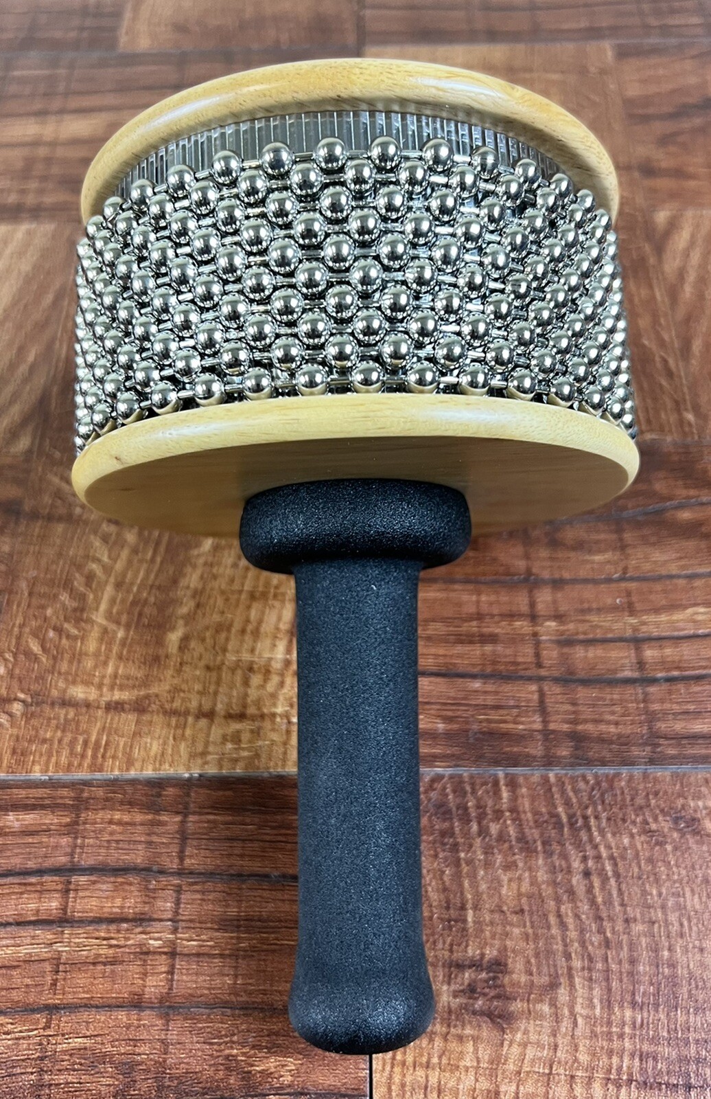 AFUCHE CABASA Wood & Steel Shaker Musical Instrument 5” Diameter.
