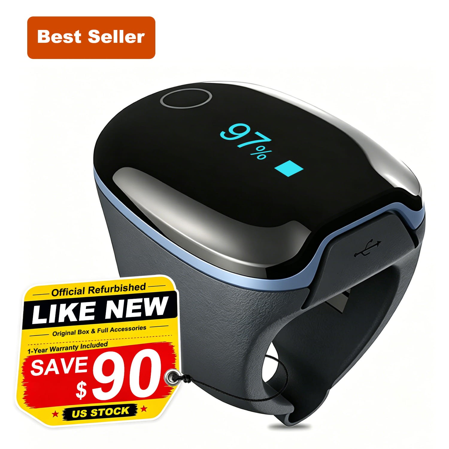 Refurbished Wellue S9 O2Ring Pulse Oximeter Vibration Alarm free App/PC Software